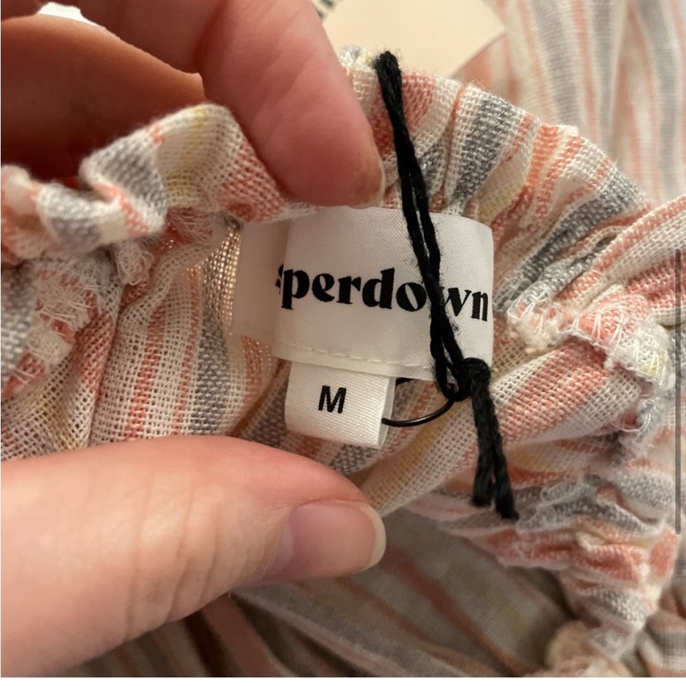 Nwt Revolve Superdown Lisa Multi Striped Cami Tan… - image 5